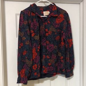 Floral Women's Top - Red and Purple
